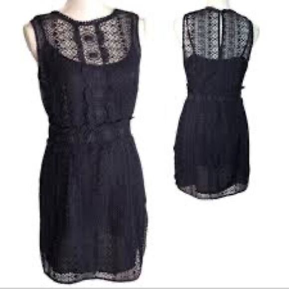 H&M navy sleeveless lace dress size 4 - Picture 2 of 10